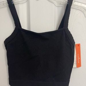 Seamless Black Crop Top